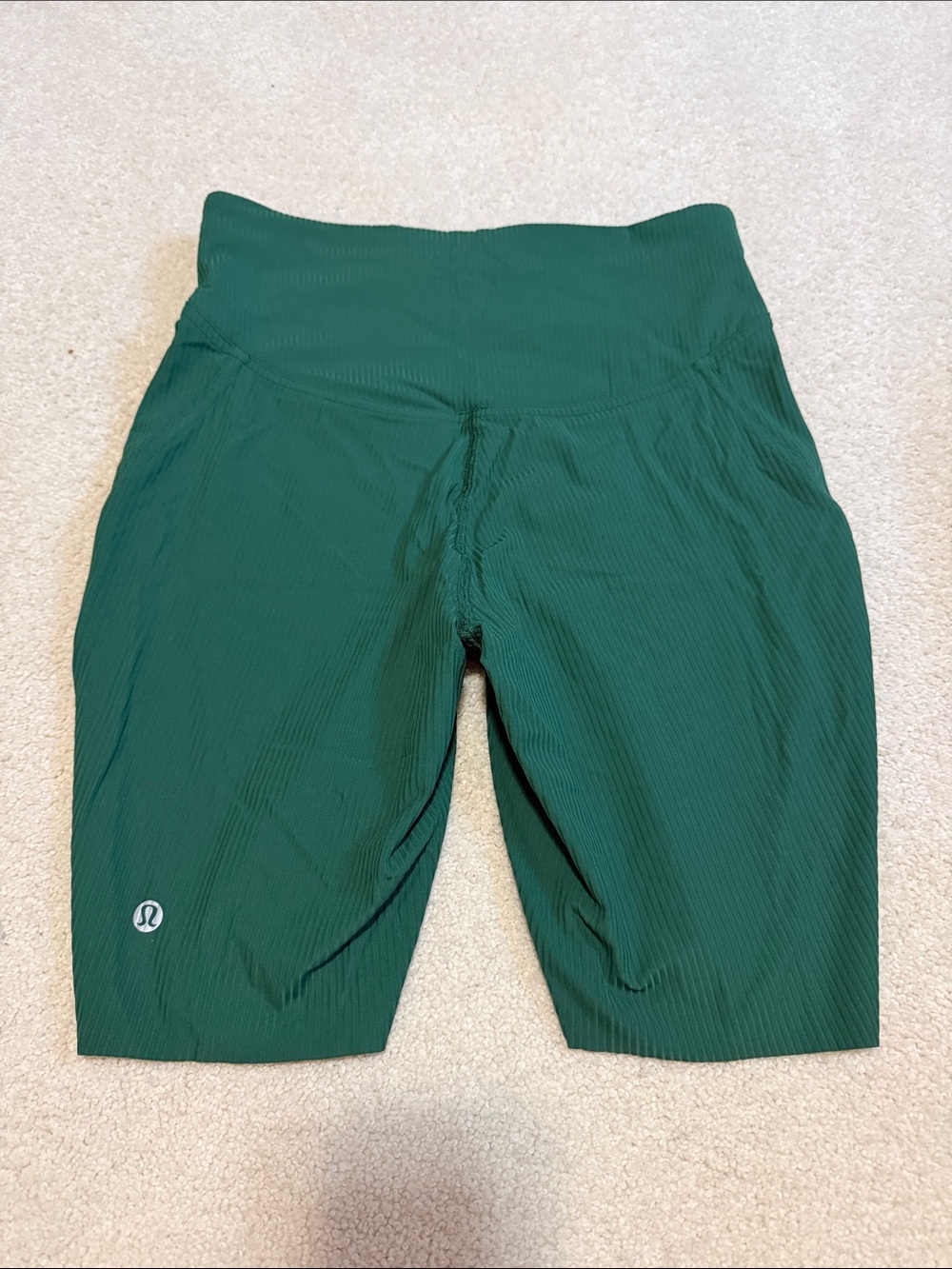 lululemon athletica Deep Green Ribbed High-Rise Bike Shorts